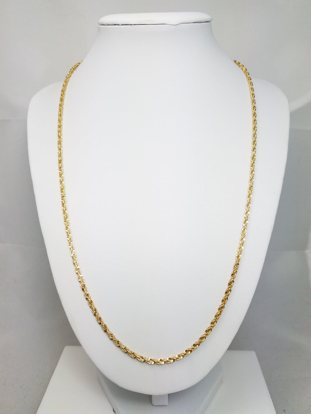 22" 13k Solid Yellow Gold Sparkle Chain Necklace