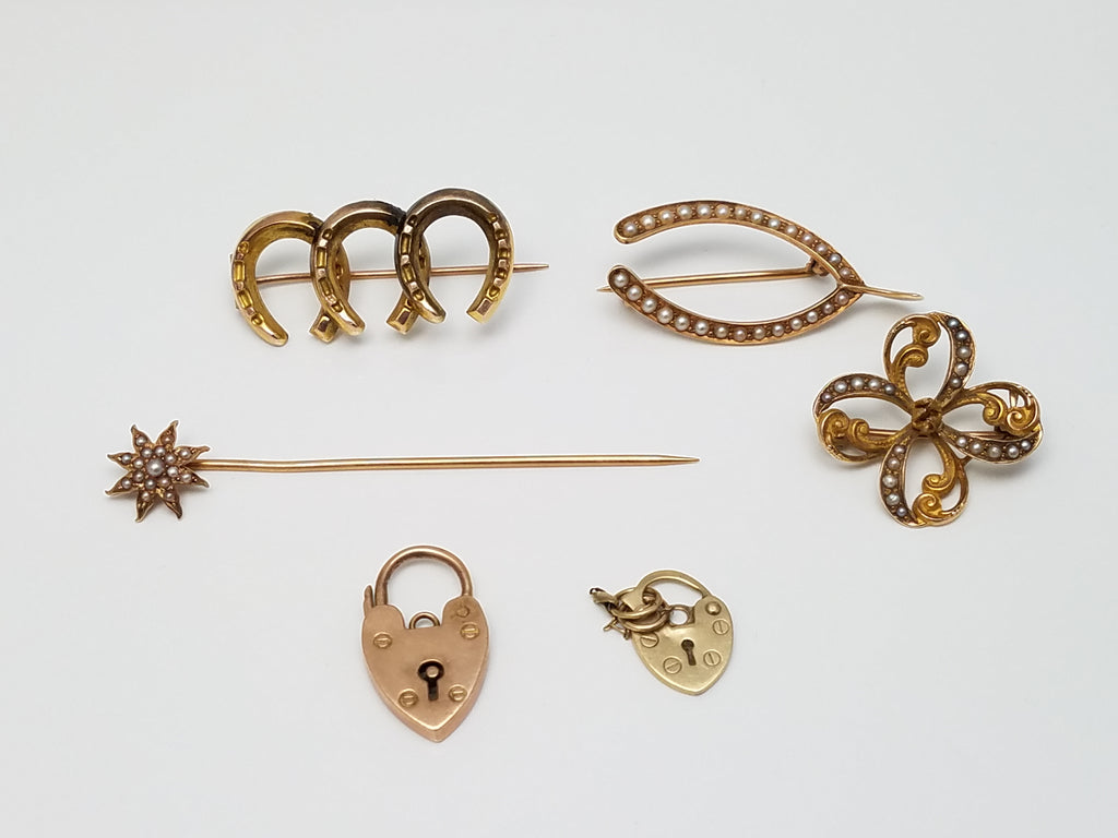 Eye Catching Early 1900's Yellow Gold Miscellaneous Jewelry Pieces
