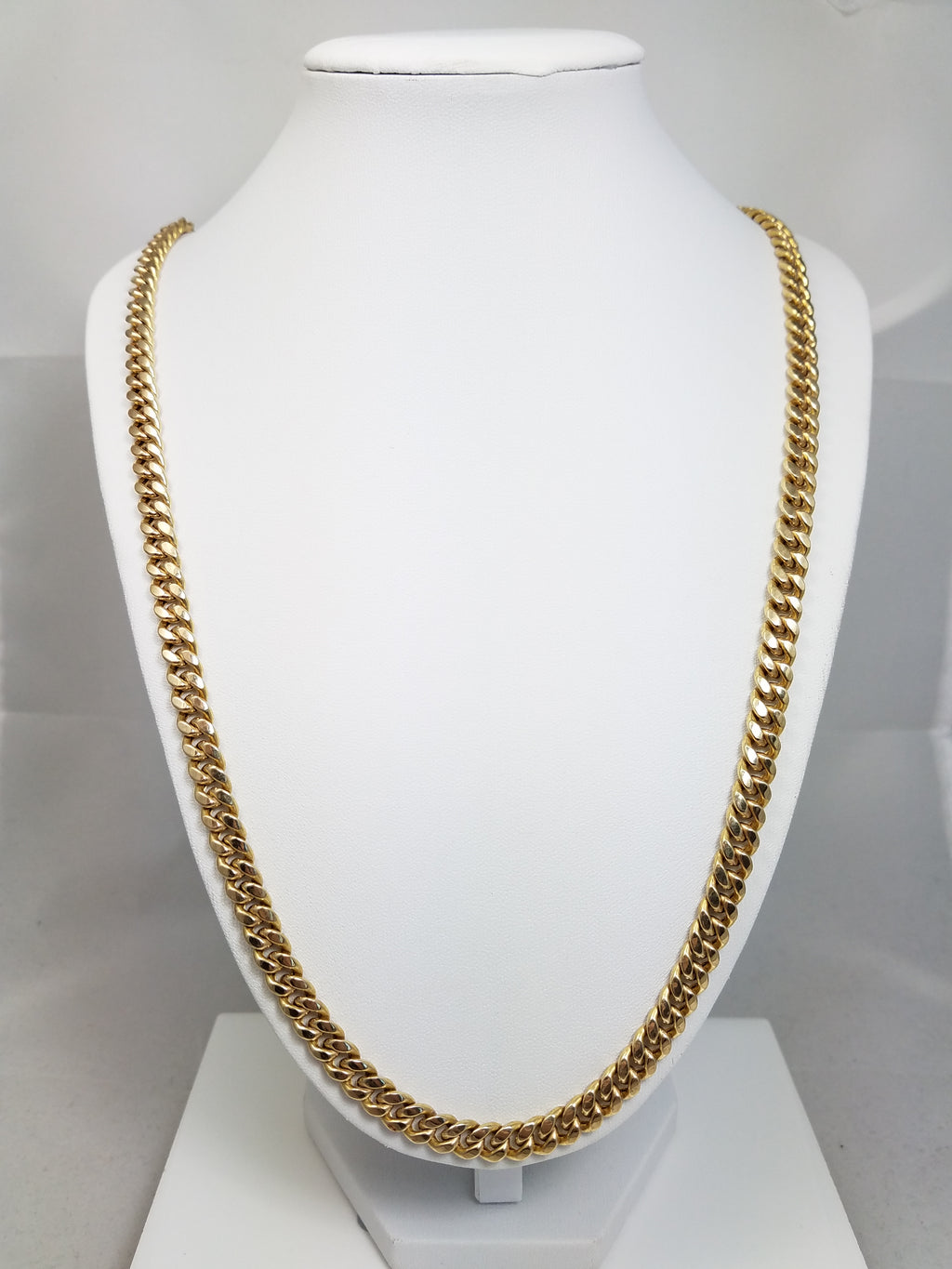 Cool 28" Hollow 10k Yellow Gold Cuban Link Chain Necklace