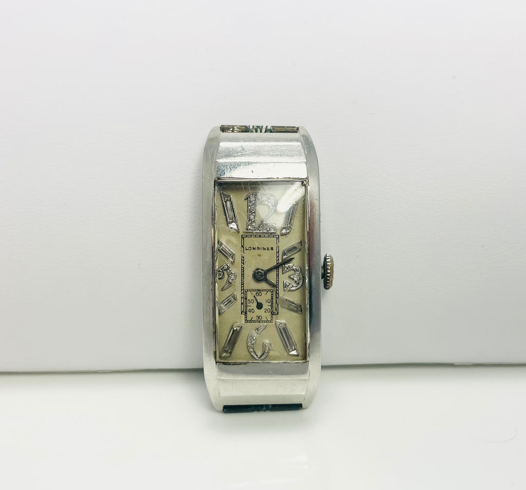 Elusive 1937 Longines Platinum Diamond 47mm Watch 17J