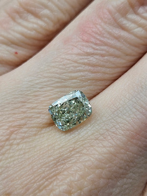 NEW IGI Certified 2.00ct Lab Grown Cushion Modified Brilliant Fancy Green Diamond VS2