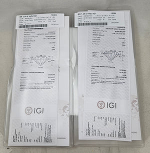 NEW IGI Certified 3.08ctw Round Brilliant Lab Grown Diamond 14k White Gold Stud Earrings VVS2-E