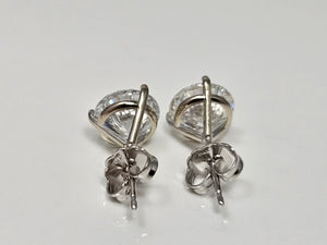 NEW IGI Certified 3.08ctw Round Brilliant Lab Grown Diamond 14k White Gold Stud Earrings VVS2-E