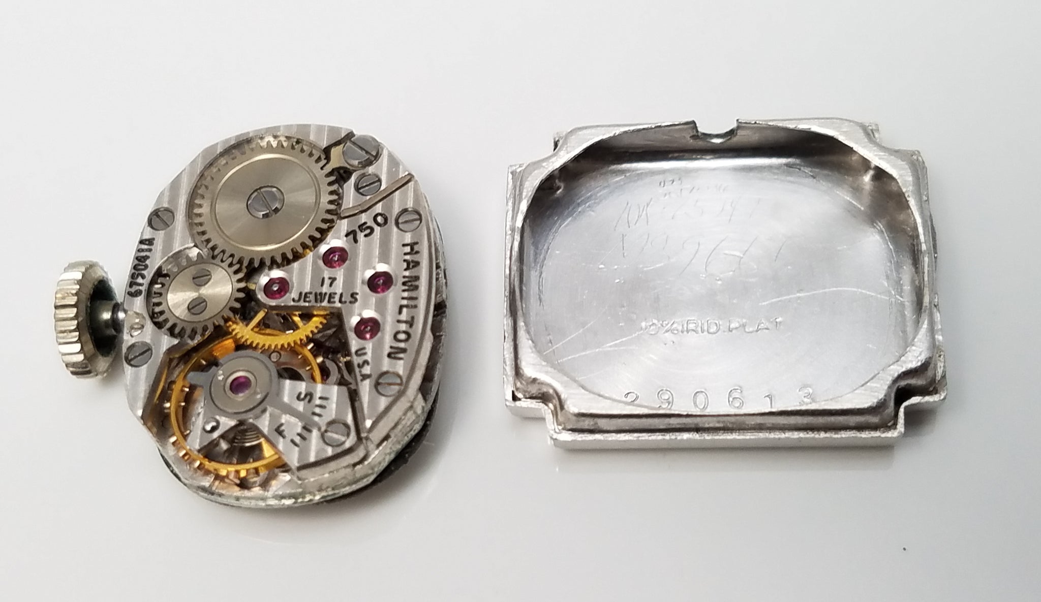 Exquisite Platinum 1950's Ladies Natural Diamond Designer Wind Up Watch