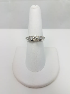1ctw Natural Diamond 14k White Gold Engagement Ring Set