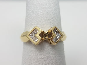 New! 14k Yellow Gold Natural Diamond Ring Mount