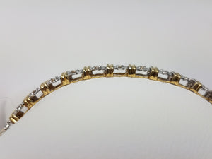 Natural Diamond 14k Two Tone Gold Tennis Bracelet