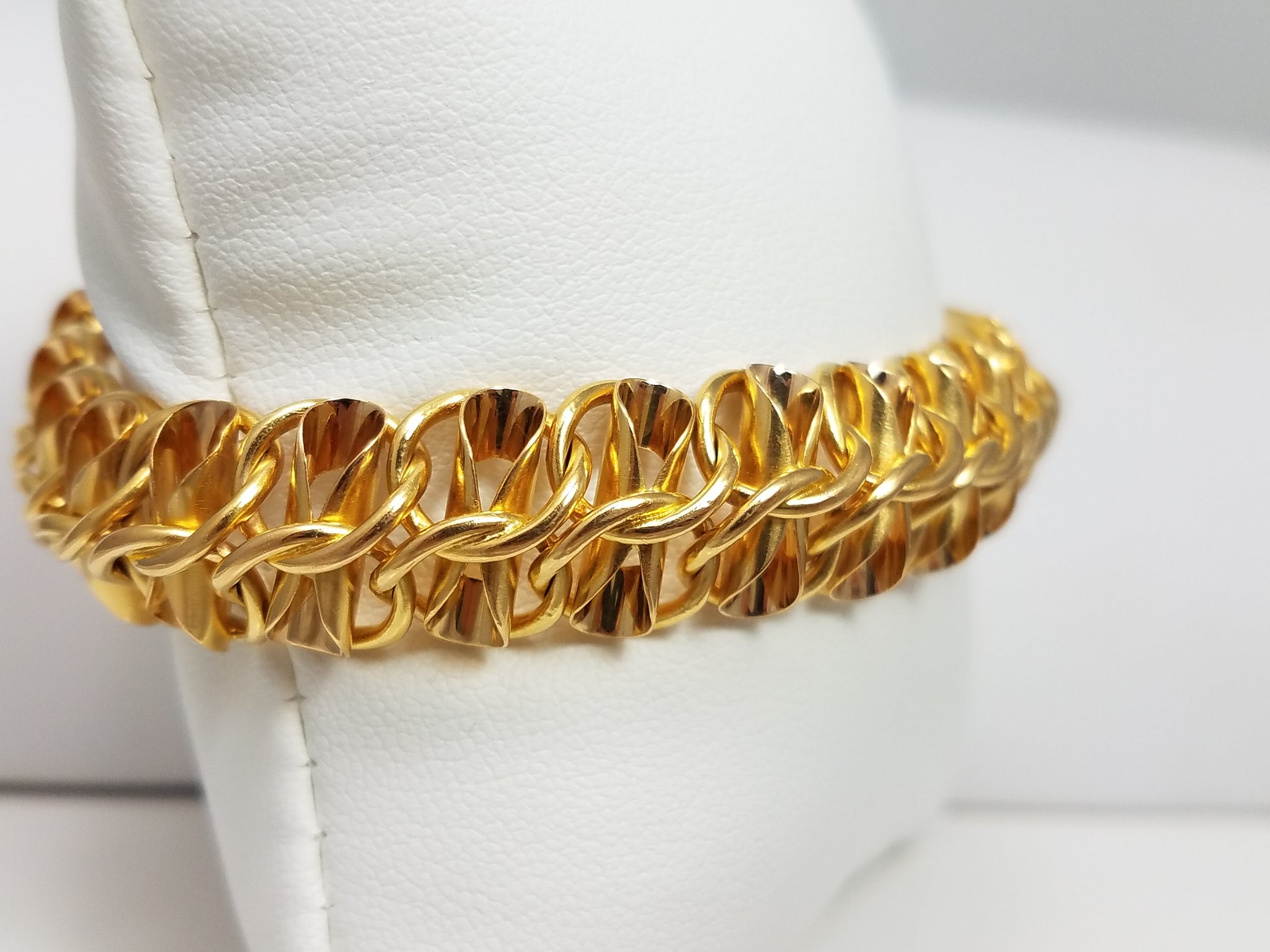 Vintage 19.2k 800 Solid Gold Hand Made 8" Bracelet Portugal