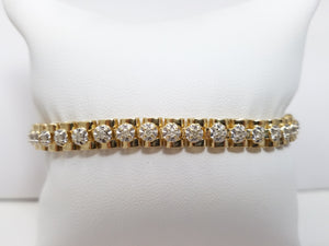 7.25" 14k Gold Natural Diamond Bracelet