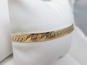8" 14k Solid Yellow Gold Double Herringbone Bracelet