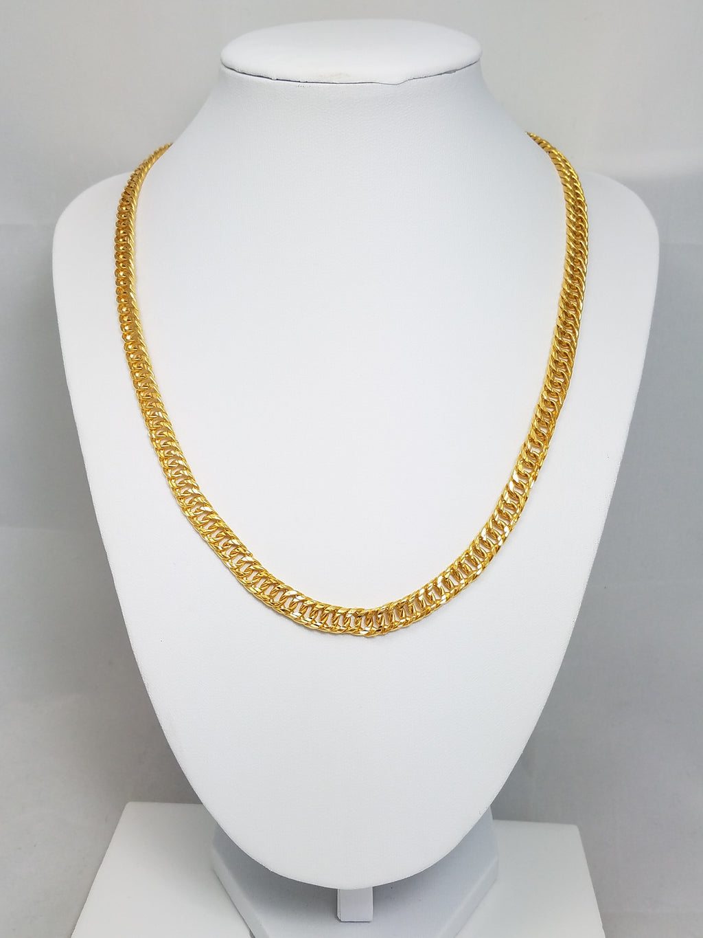 19" 24k (995) Hollow Yellow Gold Link Chain Necklace