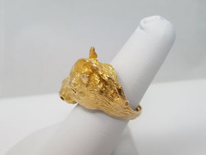 18k Yellow Gold Vintage Large Horse Head Ring