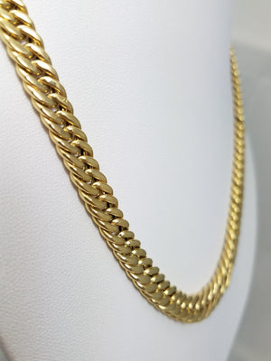 17.75" 14k Hollow Graduated Cuban Link Chain Necklace