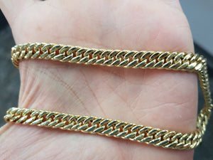 17.75" 14k Hollow Graduated Cuban Link Chain Necklace
