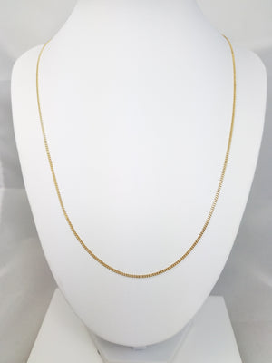 20.5" 18k Solid Micro Cuban Curb Link Chain Necklace