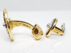 $10,980 Deakin & Francis 18k Gold Cufflinks & Shirt Stud Set