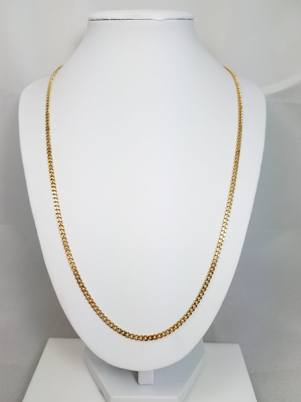 22" 14k Solid Yellow gold Curb Link Chain Necklace