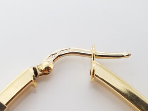 Vogue Square 18k Hollow Yellow Gold Hoop Earrings