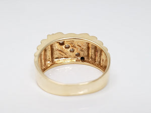 Handsome Men's 14k Yellow Gold Natural Diamond Ring