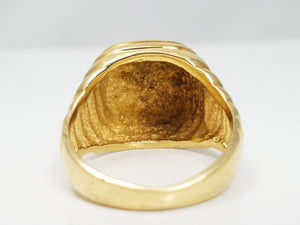 Vintage 18k Solid Yellow Gold Signet Ring