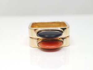Vintage 14k Gold Ofiesh Modernist Coral Ring