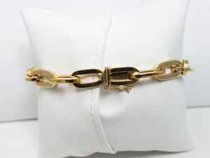 7.75" 14k Hollow Yellow Gold Paperclip Bracelet