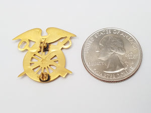 14k Yellow WWI Gold Army Quartermaster Pin