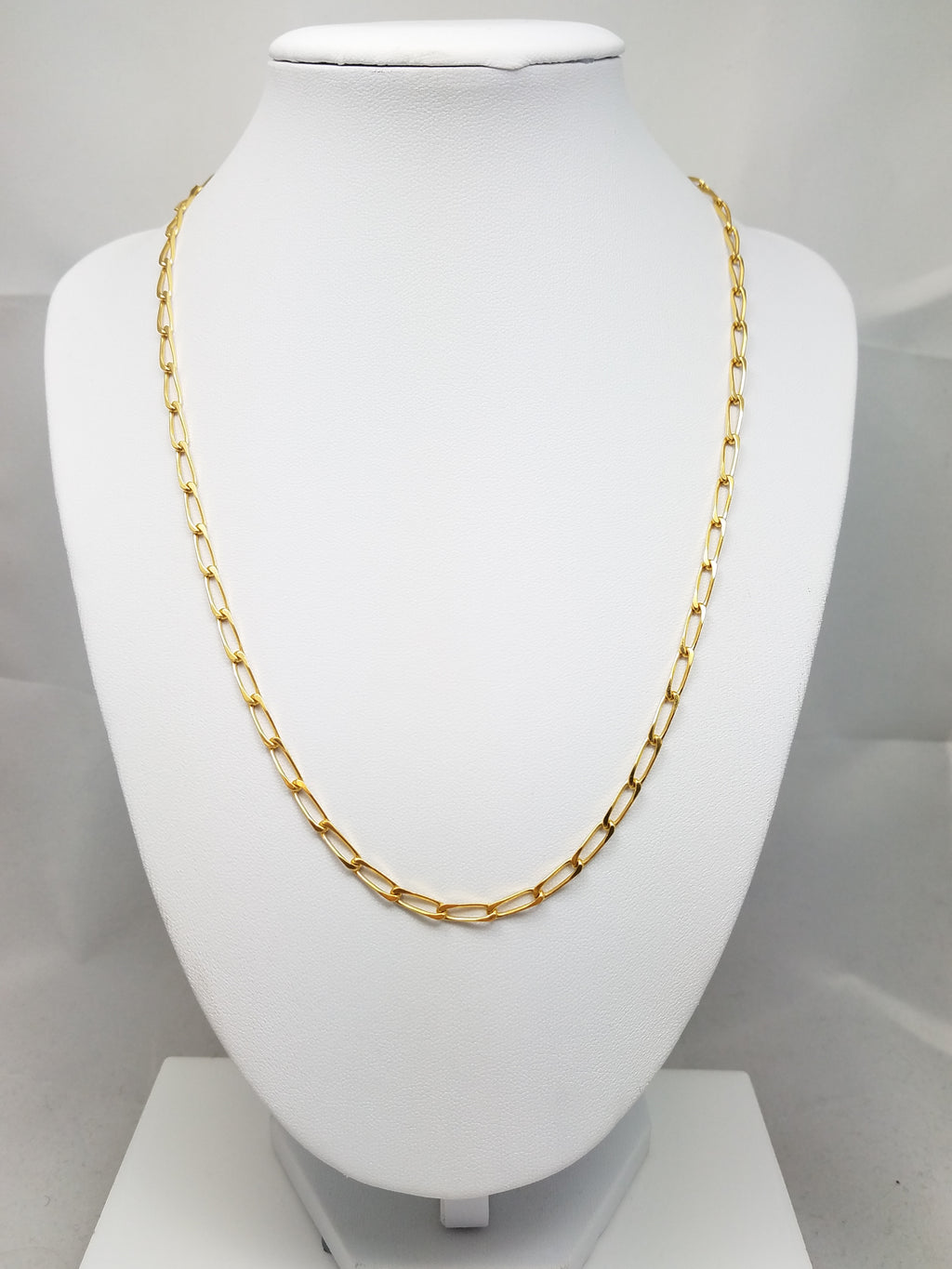 Sporty 19.5" Solid 18k Yellow Gold Fancy Link Chain Necklace