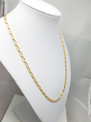 Sporty 19.5" Solid 18k Yellow Gold Fancy Link Chain Necklace