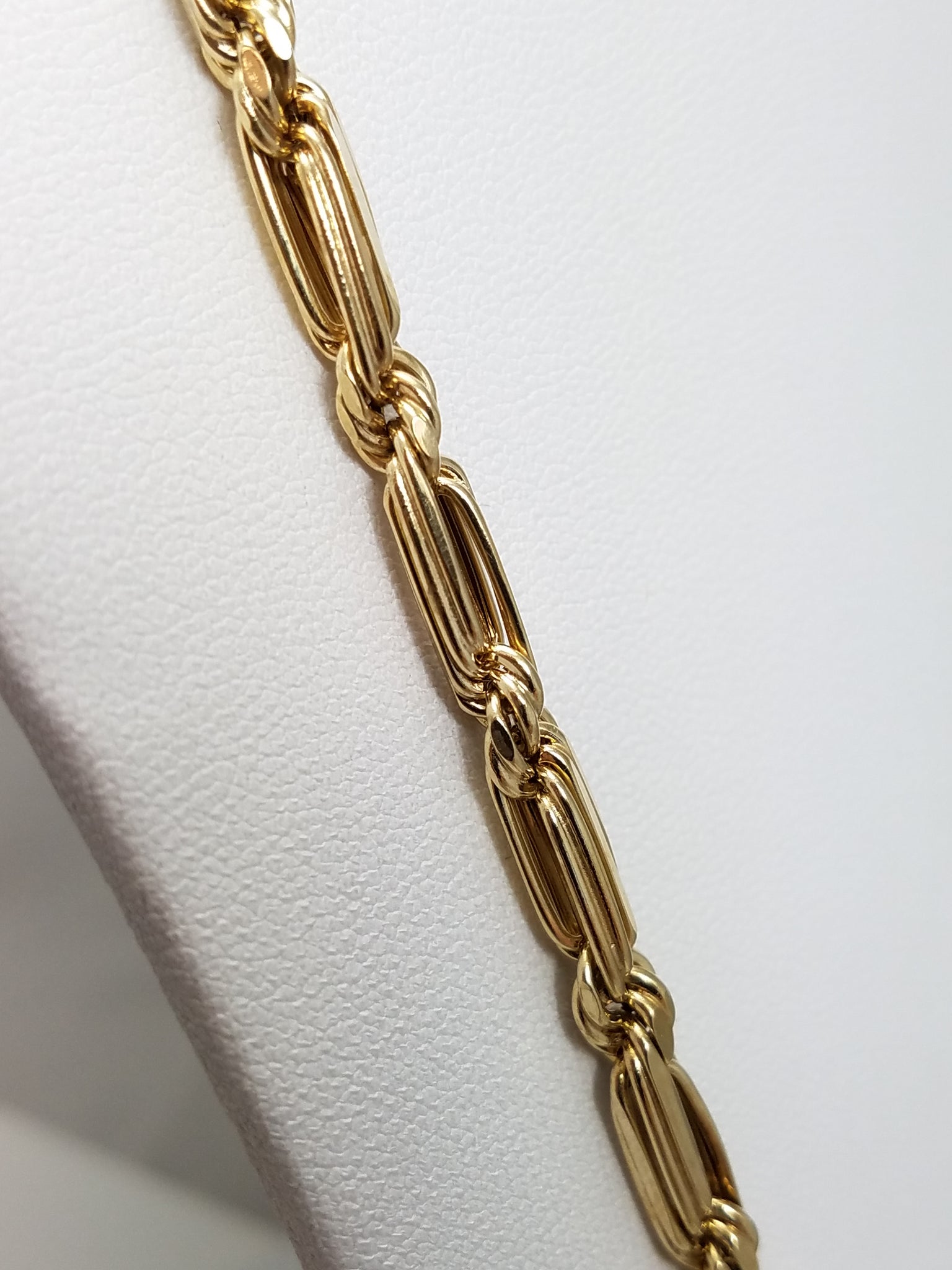 Bold 10k Yellow Gold Fancy Rope Link 22" Necklace
