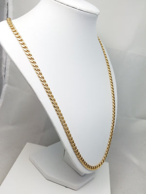 24.75" 14k Hollow Gold Curb Cuban Chain Necklace