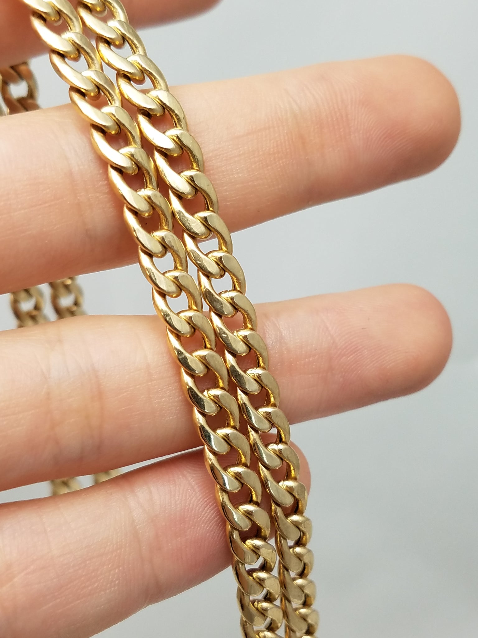 24.75" 14k Hollow Gold Curb Cuban Chain Necklace