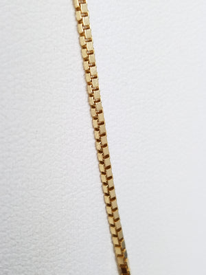 20" 14k Solid Yellow Gold Box Link Chain Necklace Italy