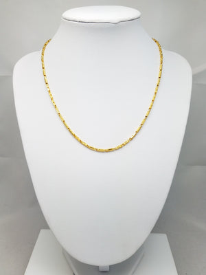 16" Exquisite Solid 22.9k Yellow Gold Fancy Link Chain Necklace