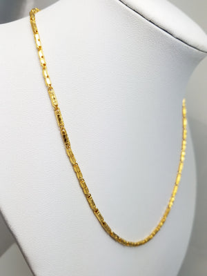 16" Exquisite Solid 22.9k Yellow Gold Fancy Link Chain Necklace