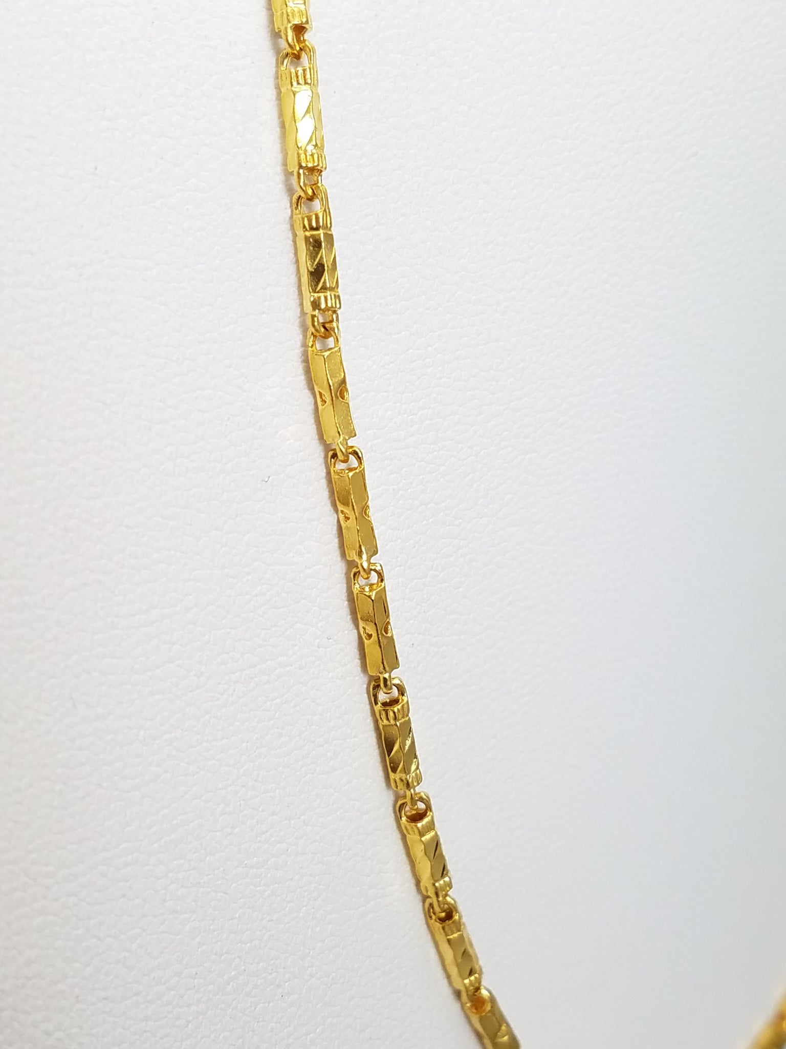 Exquisite Solid 22.9k Yellow Gold Fancy Link Chain Necklace