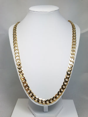 Legendary 26" Solid 14k Yellow Gold Cuban/Curb Link Chain