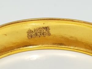 Interesting Men's 22k Yellow Gold Enamel Ring