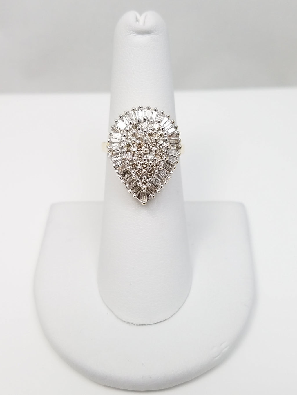 Sparkly Natural Diamond 14k Yellow Gold Cluster Ring