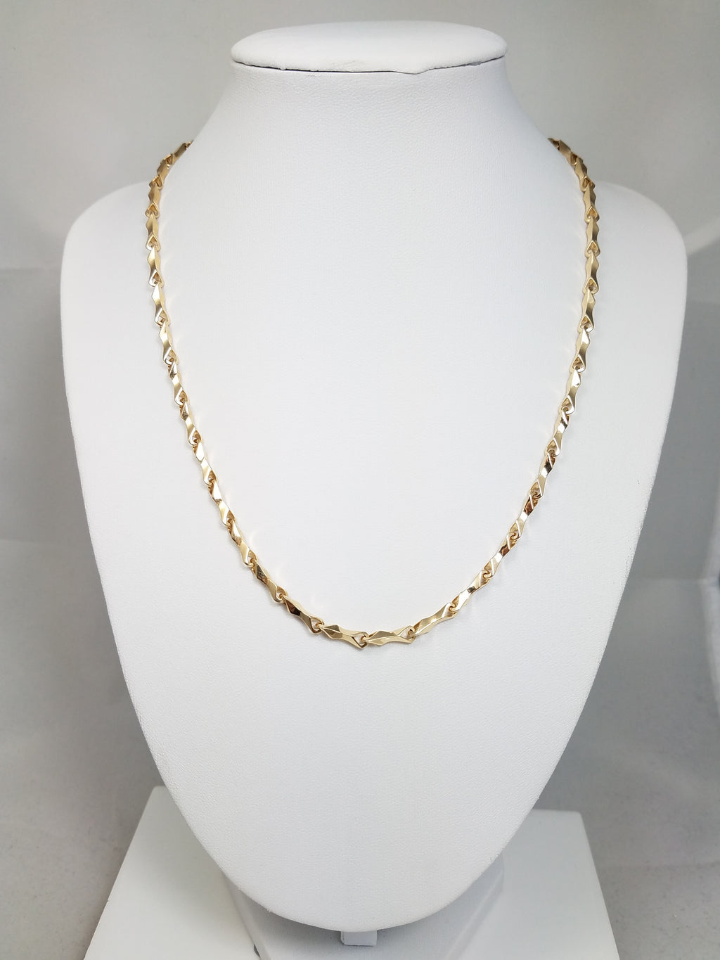 Solid Fancy Link 14k Yellow Gold 18" Necklace