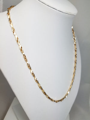 Solid Fancy Link 14k Yellow Gold 18" Necklace