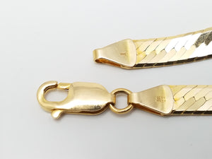 Fabulous 14k Yellow Gold Reversible Design Herringbone 18" Necklace