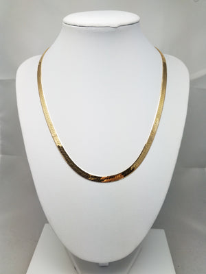 Fabulous 14k Yellow Gold Reversible Design Herringbone 18" Necklace