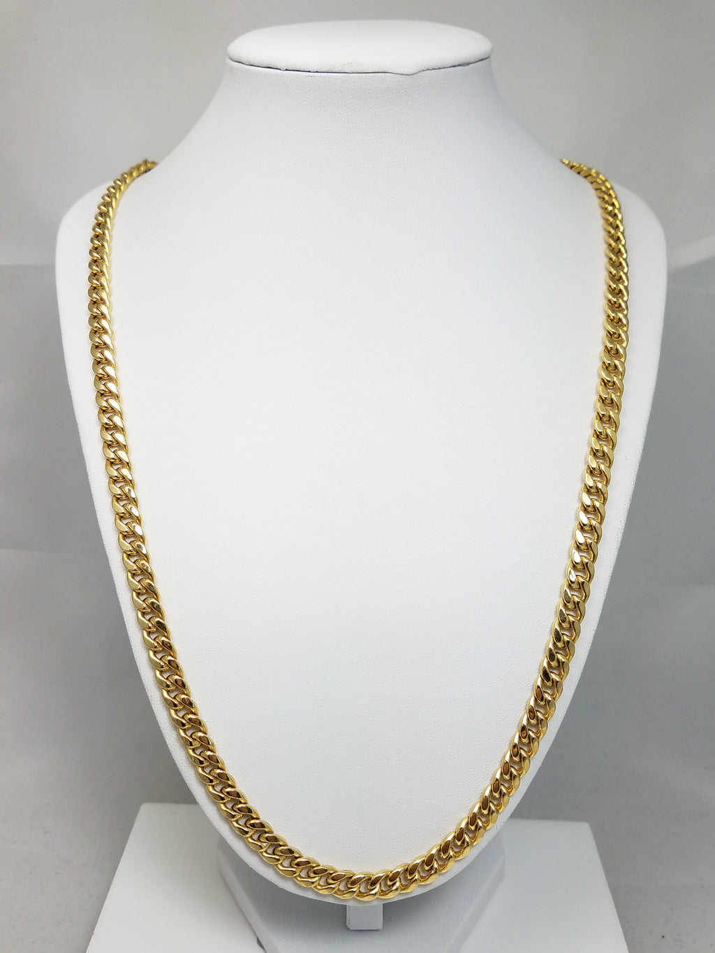 Sporty 26" 10k Hollow Yellow Gold Cuban Link Chain Necklace Italy