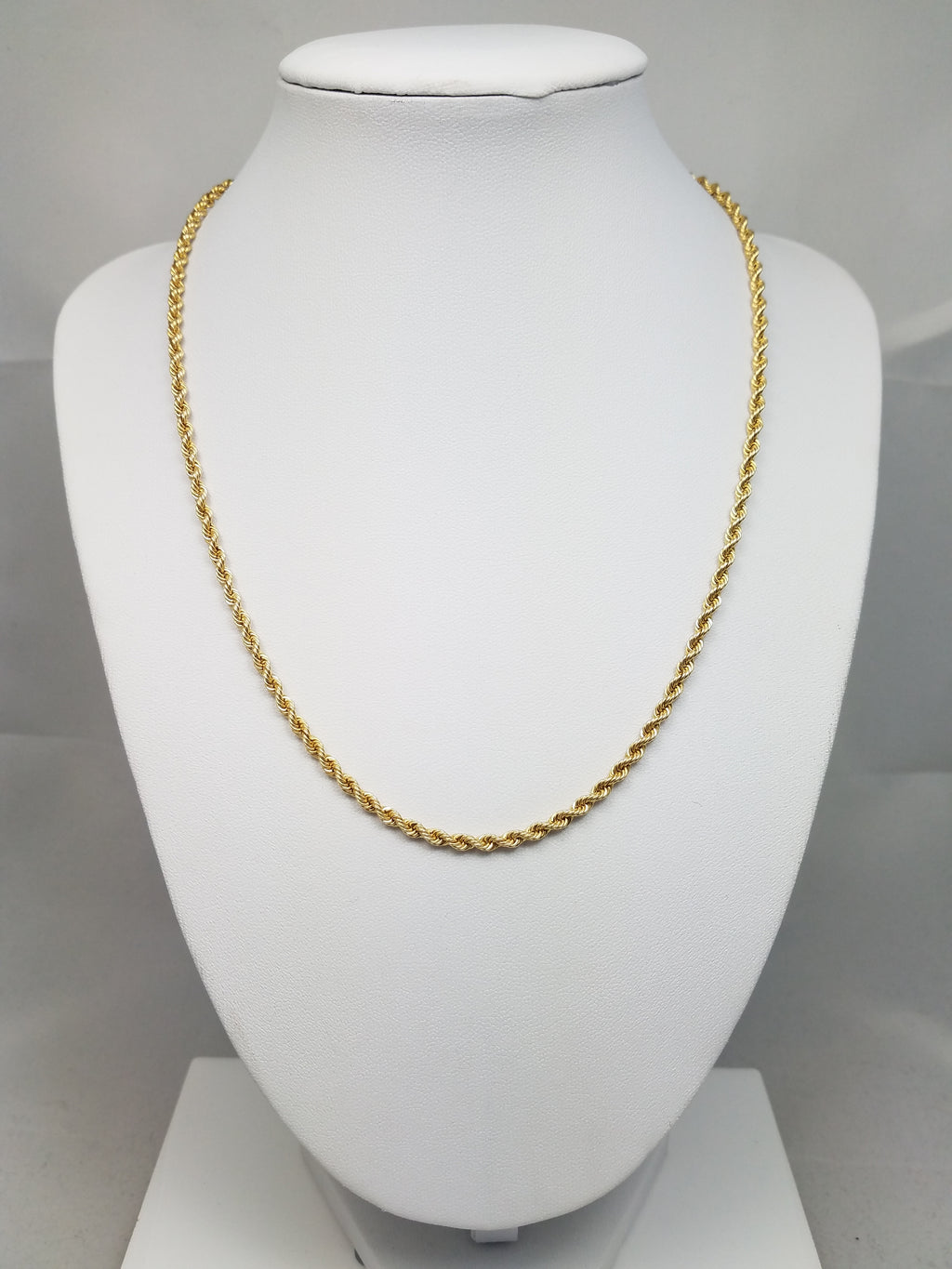 Sporty 18" Solid 14k Yellow Gold Rope Chain Necklace Italy