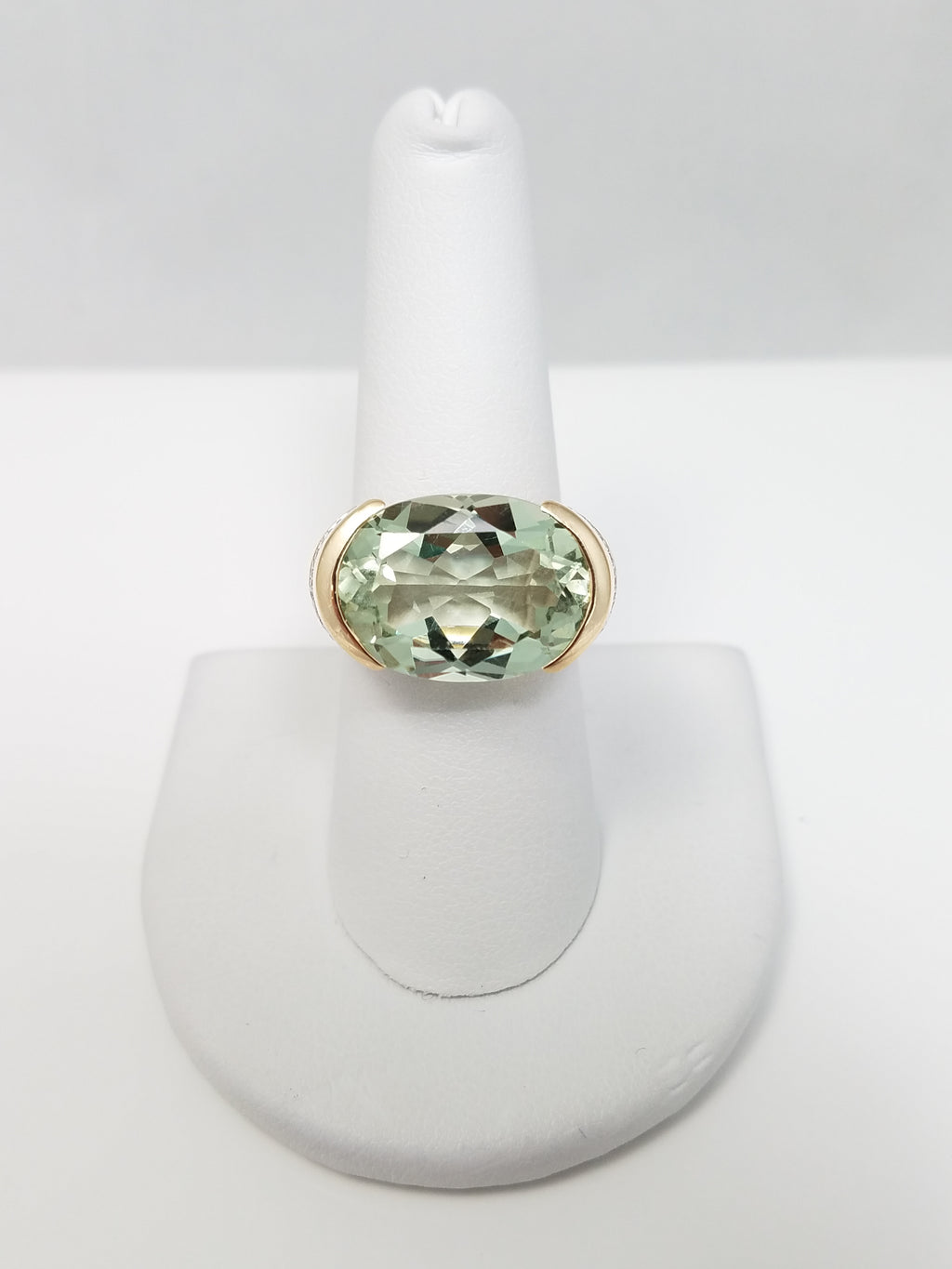 Epic 10ct Natural Prasiolite 14k Yellow Gold Ring