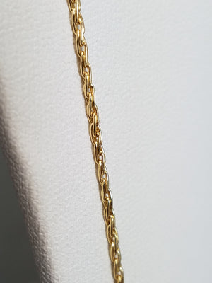 Sparkly 24" Solid 14k Yellow Gold Round Wheat Chain Necklace