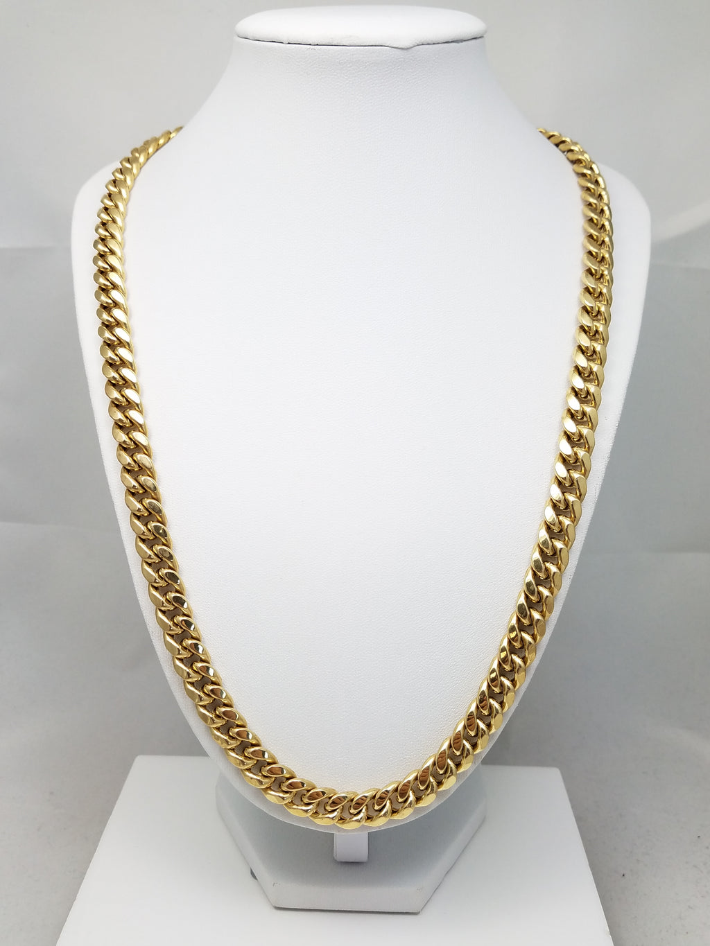 Grand 24" Hollow 10k Yellow Gold Cuban Link Chain Necklace