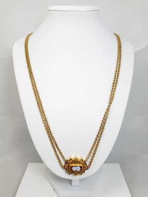 Elegant 62" 10k Yellow Gold Victorian Slide Necklace