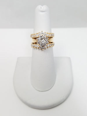 Dazzling 14k Yellow Gold Natural Diamond Wedding Ring Set
